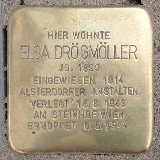 Stolperstein dedicated to Elsa Drögmöller