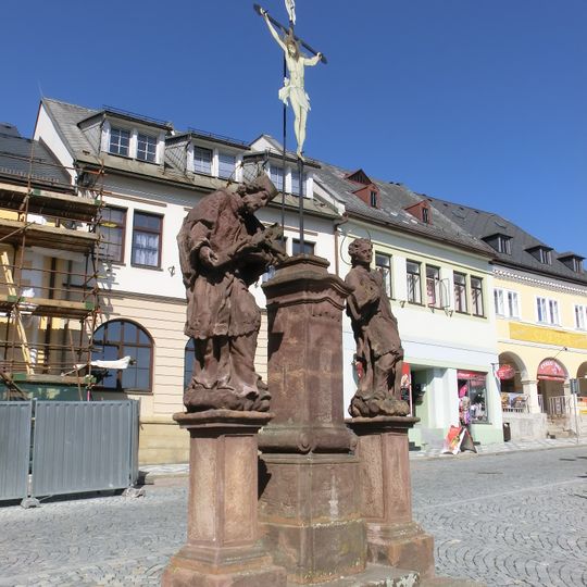 Crucifix with Saint John of Nepomuk and Saint Lawrence in Jilemnice