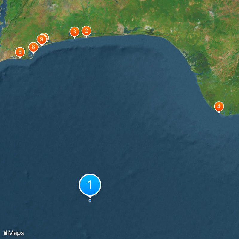 Zatoka Gwinejska Mapa