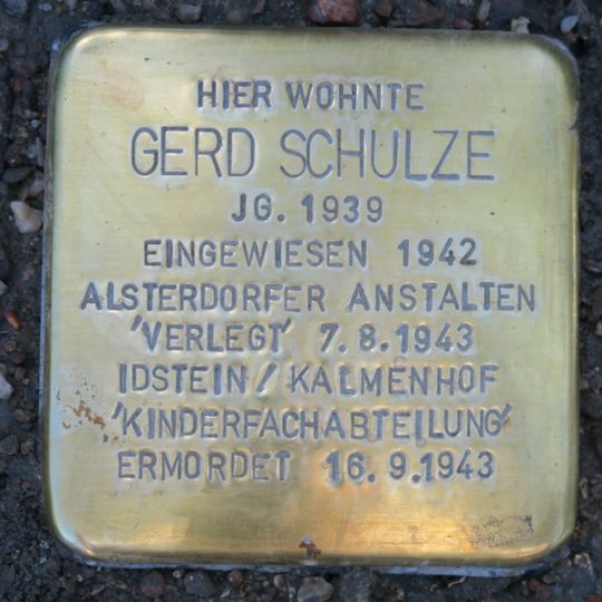 Stolperstein en memoria de Gerd Schulze