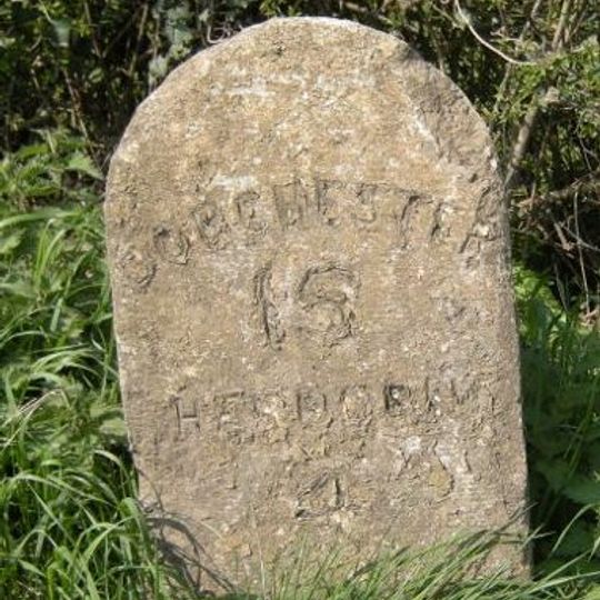 Milestone, by entrance to Vetinary clinic