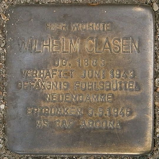 Stolperstein em memória de Wilhelm Clasen