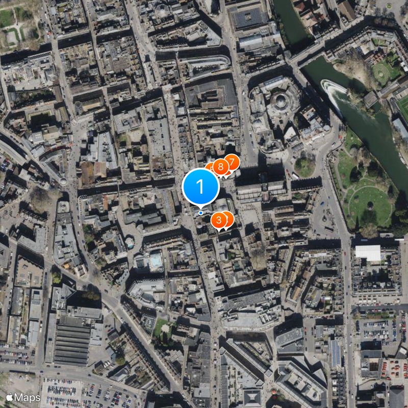 Grand Pump Room, Bath Karte