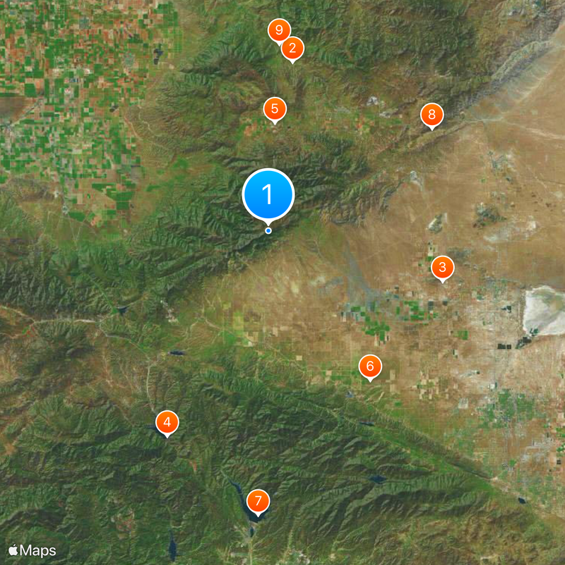 Tehachapi Mountains Map
