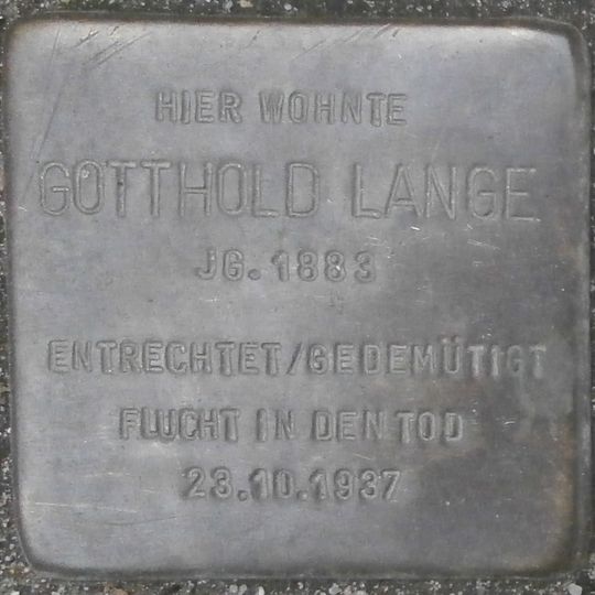Stolperstein en memoria de Gotthold Lange