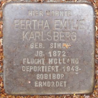 Stolperstein dedicated to Bertha Emilie Karlsberg