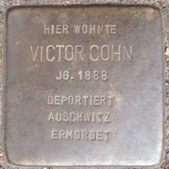 Stolperstein dedicated to Victor Cohn
