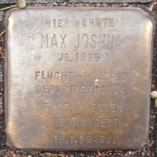 Stolperstein dedicated to Max Joshua