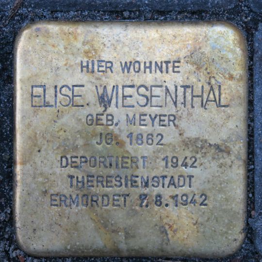 Stolperstein dedicated to Elise Wiesenthal