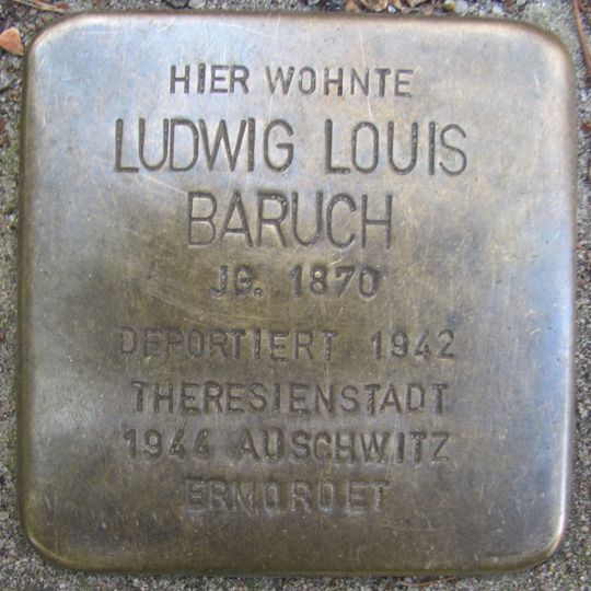 Stolperstein en memoria de Ludwig Louis Baruch