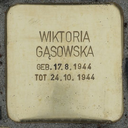 Stolperstein en memoria de Wiktoria Gąsowska