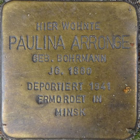 Stolperstein dedicated to Paulina Arronge