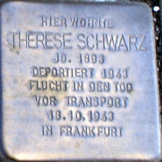 Stolperstein en memoria de Therese Schwarz