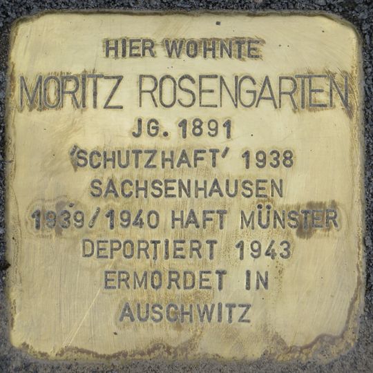 Stolperstein en memoria de Moritz Rosengarten