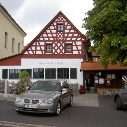 Fachwerkobergeschoss des ehemaligen gutsherrschaftlichen Wirtshauses