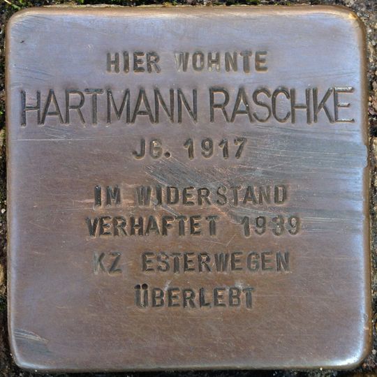 Stolperstein em memória de Hartmann Raschke