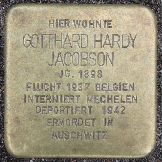 Stolperstein dedicated to Gotthard Hardy Jacobson