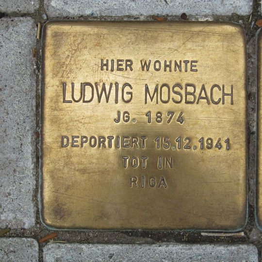 Stolperstein dedicated to Ludwig Mosbach
