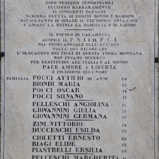 Commemorative plaque of Calamecca