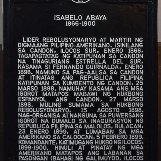 Isabelo Abaya historical marker