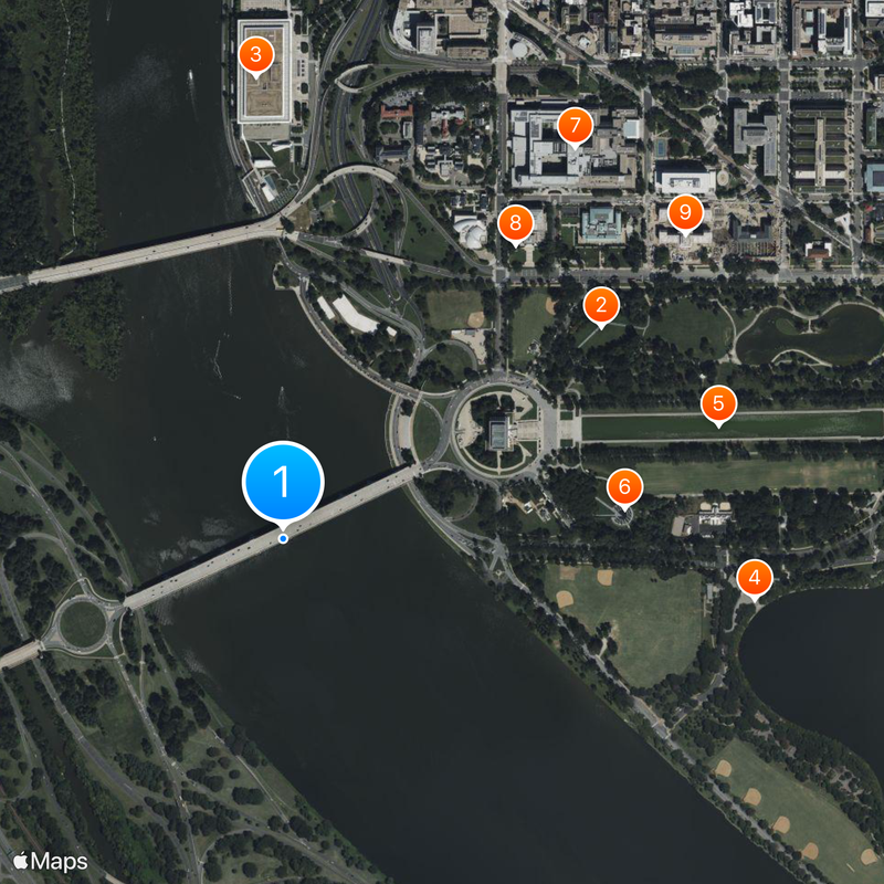 Arlington Memorial Bridge Mappa