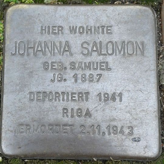 Stolperstein en memoria de Johanna Salomon