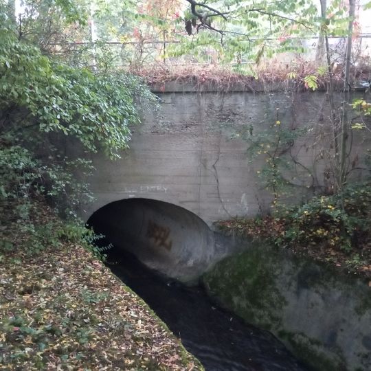 Bridge of Plzeňská street over Motolský potok