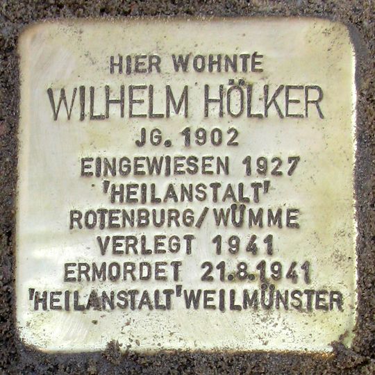 Stolperstein à la mémoire de Wilhelm Hölker