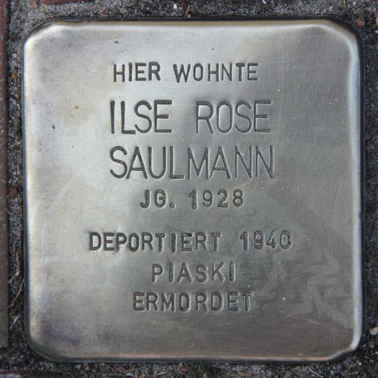 Stolperstein dedicated to Ilse Rose Saulmann