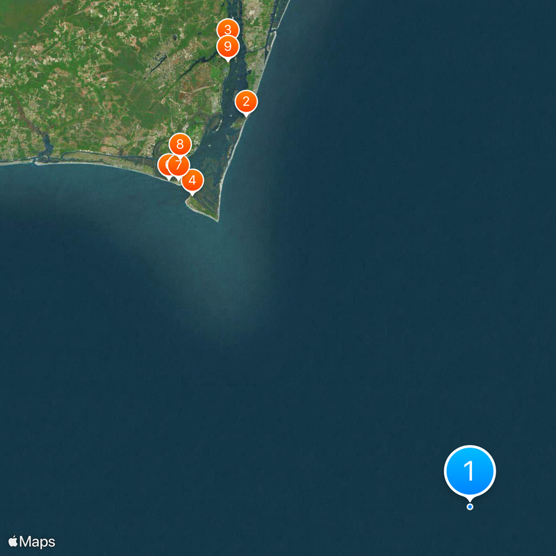 Frying Pan Shoals Light Map