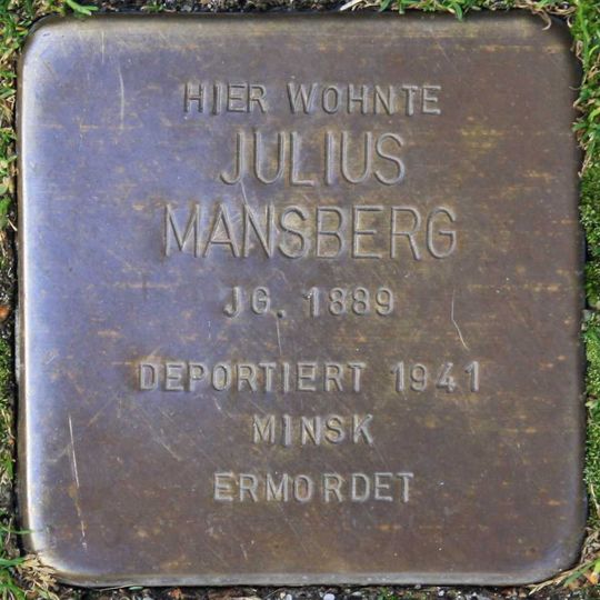 Stolperstein dedicated to Julius Mansberg