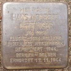Stolperstein dedicated to Hans Norbert Oettinger
