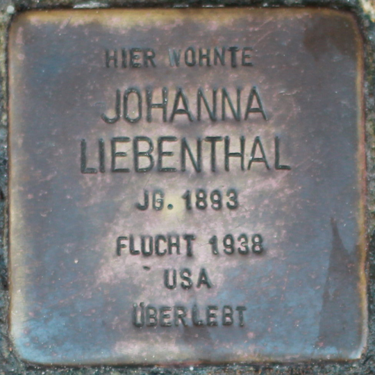 Stolperstein en memoria de Johanna Liebenthal
