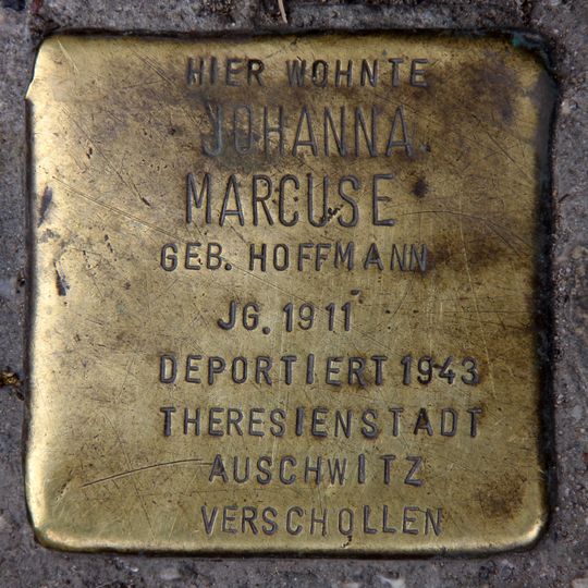 Stolperstein dedicated to Johanna Marcuse