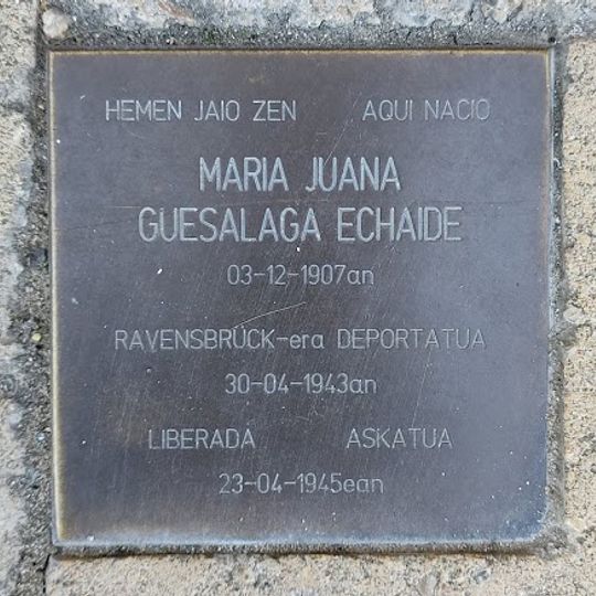 Stolperstein dedicated Maria Juana Gesalaga