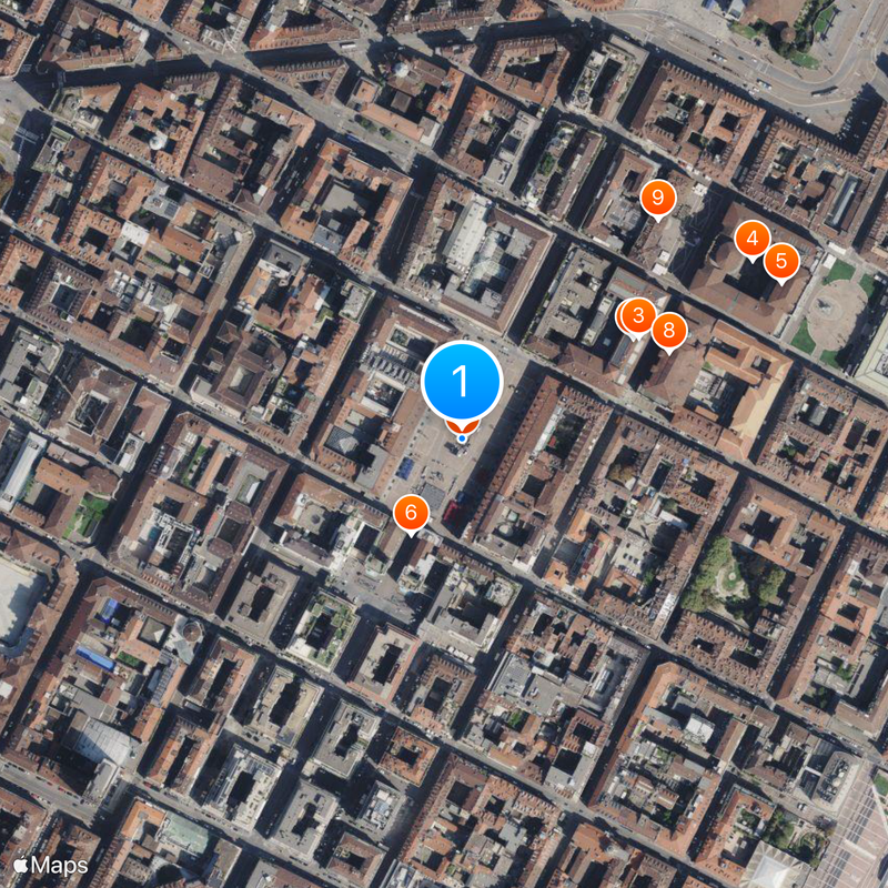 Piazza San Carlo Map