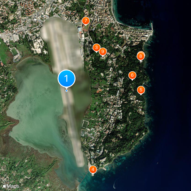 Corfu International Airport Mapa