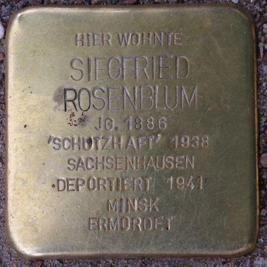 Stolperstein en memoria de Siegfried Rosenblum