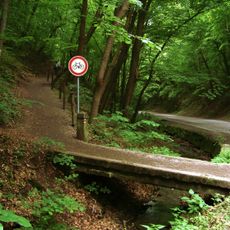 Lávka přes Budňanský potok na odbočení stezky ze silnice III/11620 na hrad Karlštejn