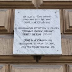 Commemorative plaque to Ernst Jaakson