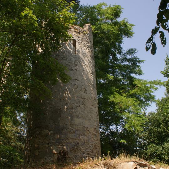 Ruined tower of abbey of Longchamp