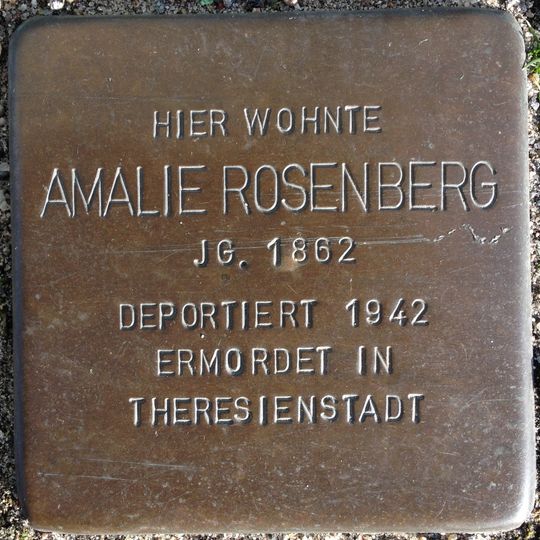 Stolperstein dedicated to Amalie Rosenberg