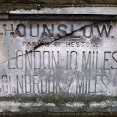 Milestone, Bath Road; Hounslow, opp. No. 45  outside the Cloisters Nursing Home