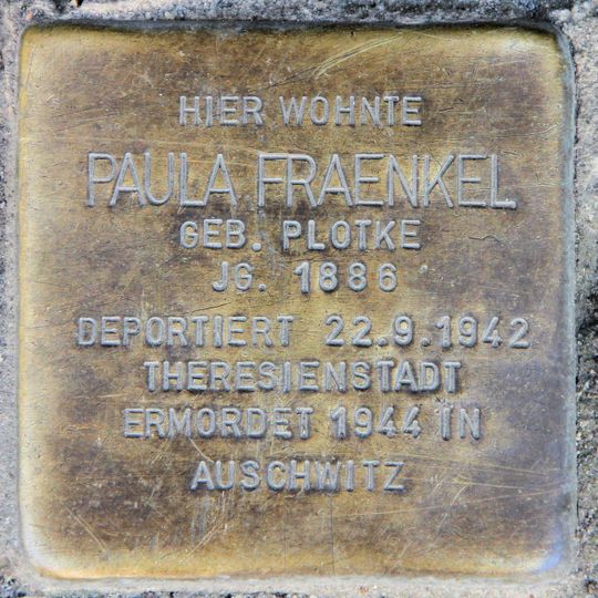 Stolperstein dedicated to Paula Fraenkel