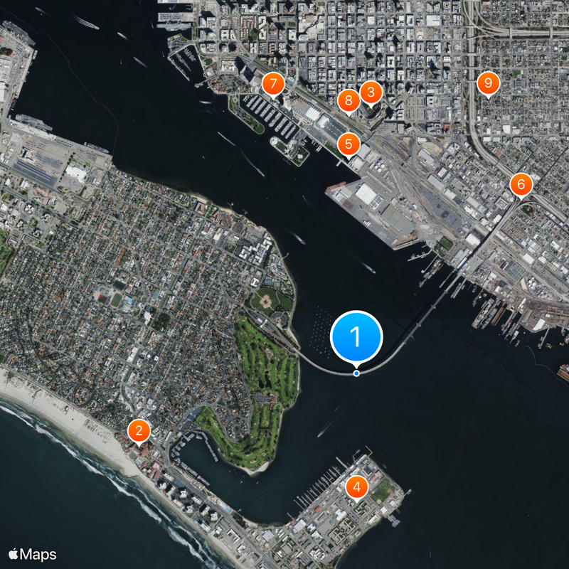 San Diego-Coronado Bridge Kaart