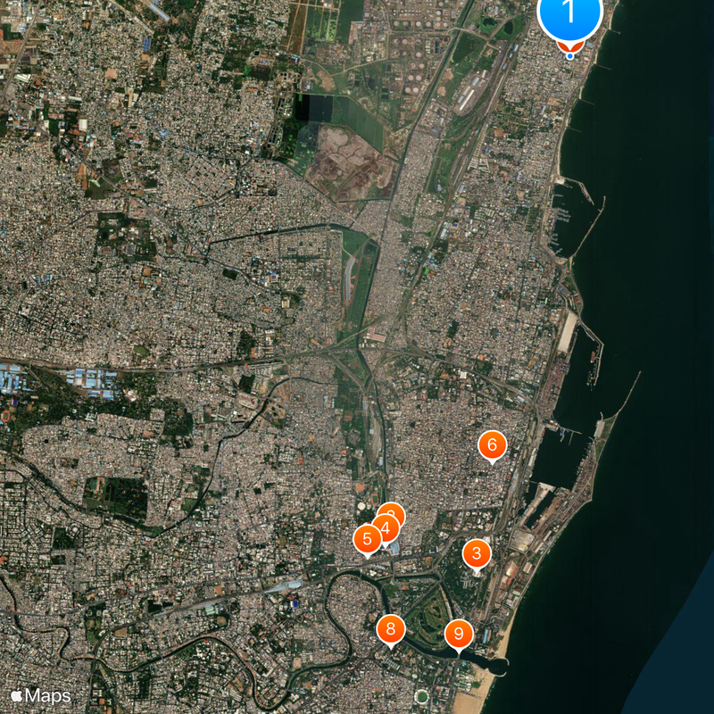 Thyagaraja Temple, Tiruvottiyur Mappa