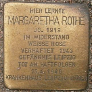 Stolperstein dedicated to Margaretha Rothe