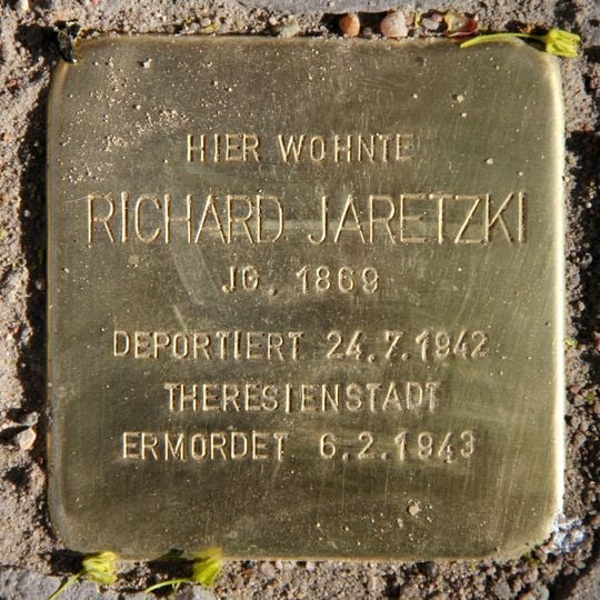 Stolperstein dedicated to Richard Jaretzki