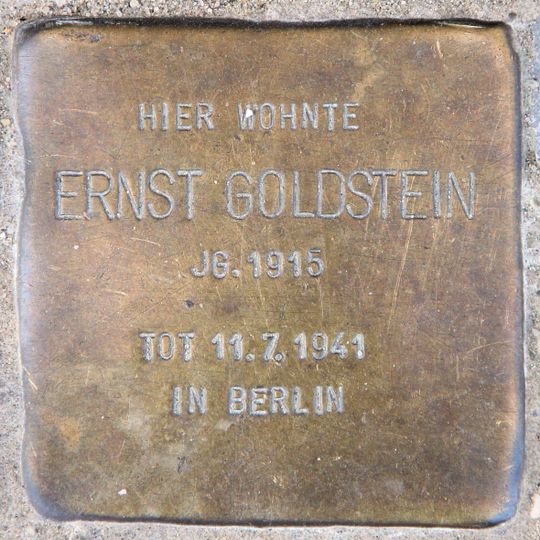 Stolperstein dedicated to Ernst Goldstein