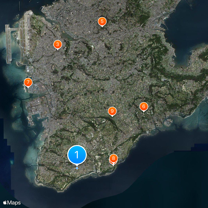 Okinawa Senseki Quasi-National Park Map
